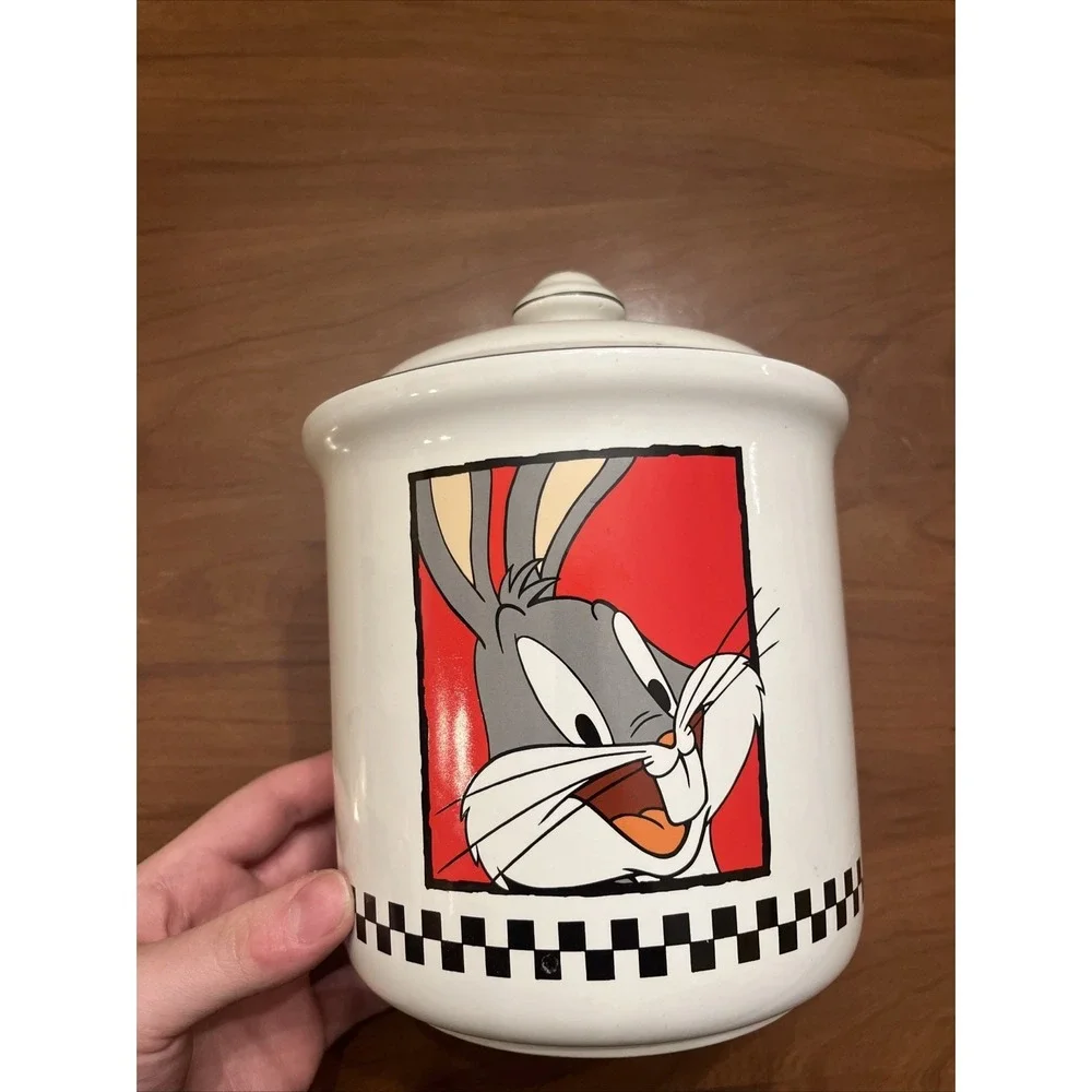VTG Looney Tunes Bugs Bunny Ceramic Cookie Jar Canister w/ Lid Warner Bros 1993